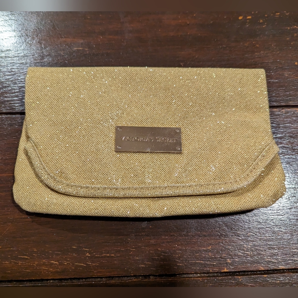 Gold Victoria's Secret Cosmetic Bag